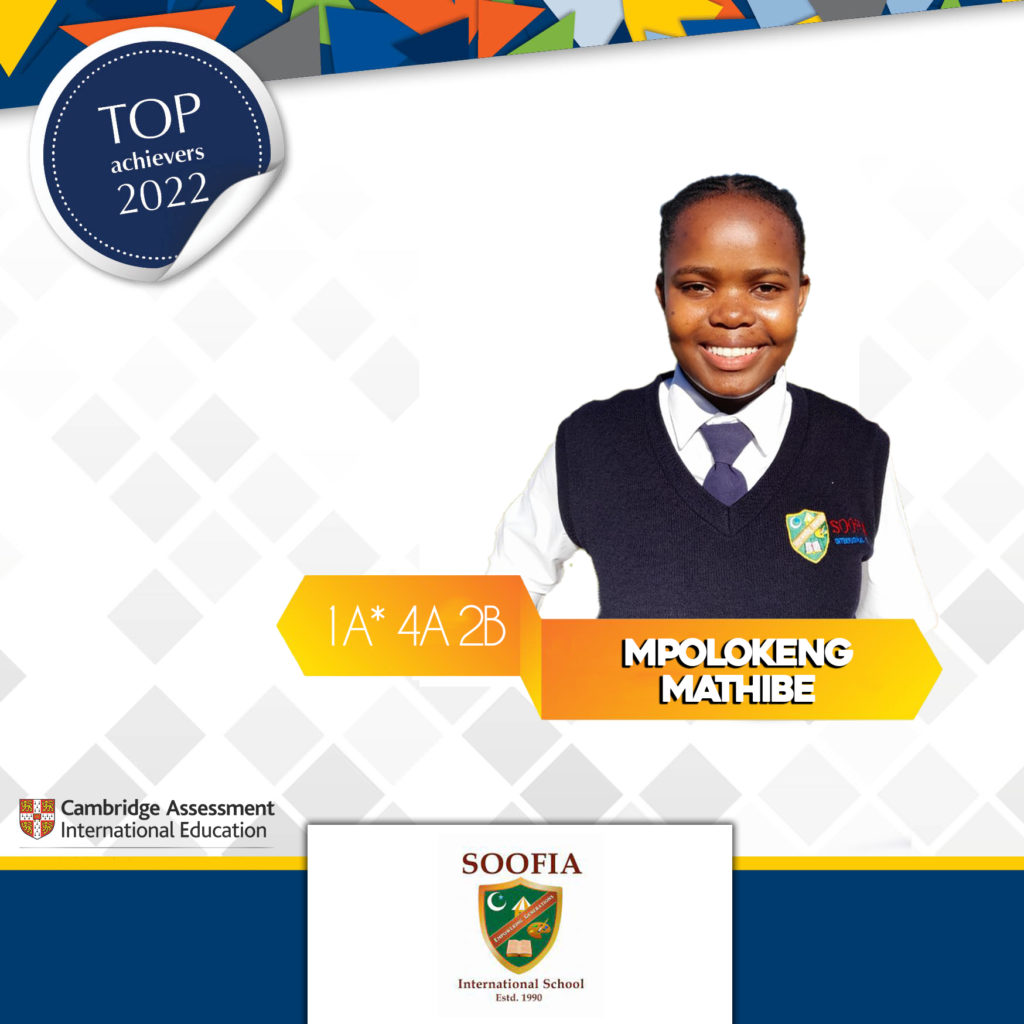 SOOFIA IGCSE 2022 TOP ACHIEVERS – Soofia International School | Lesotho